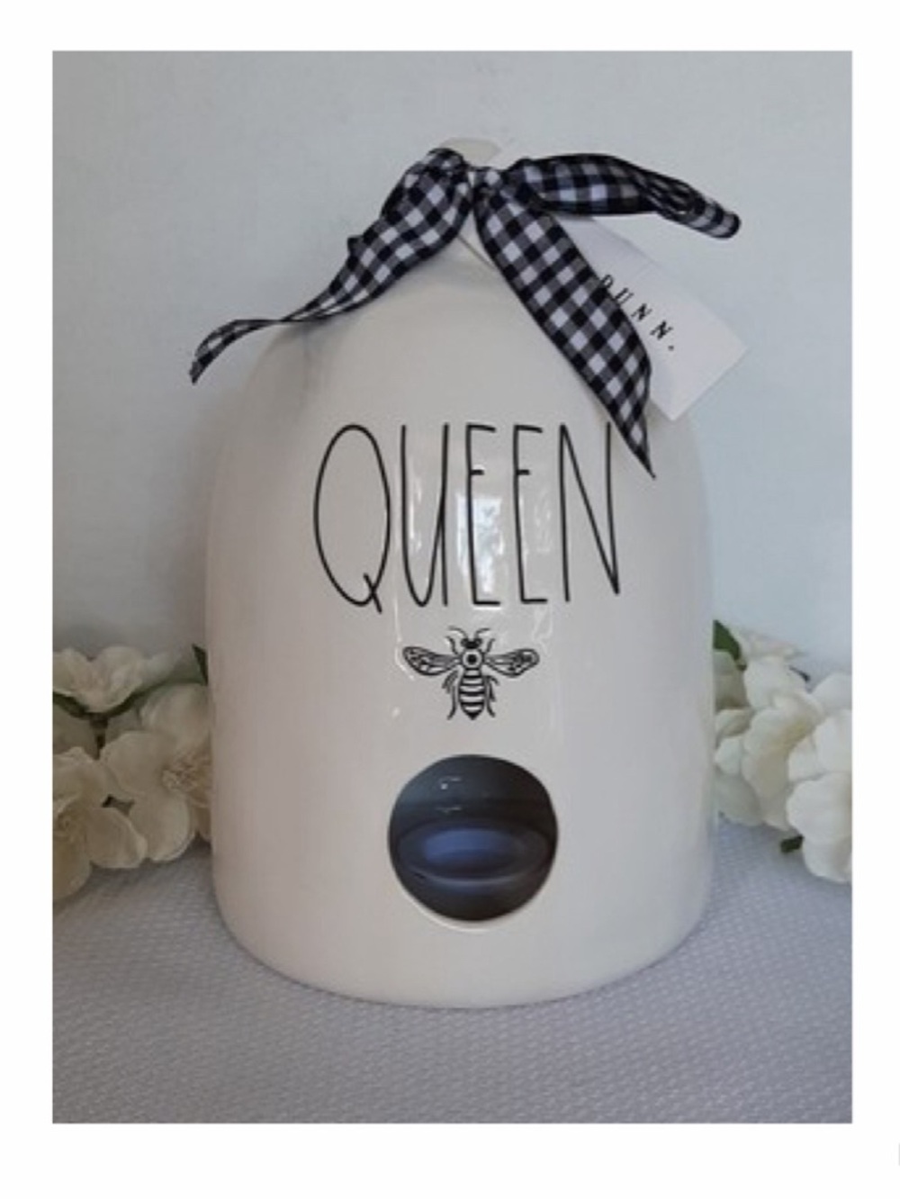 NEW Rae Dunn “Queen Bee” White Birdhouse Ceramic Farmhouse Bee Decor